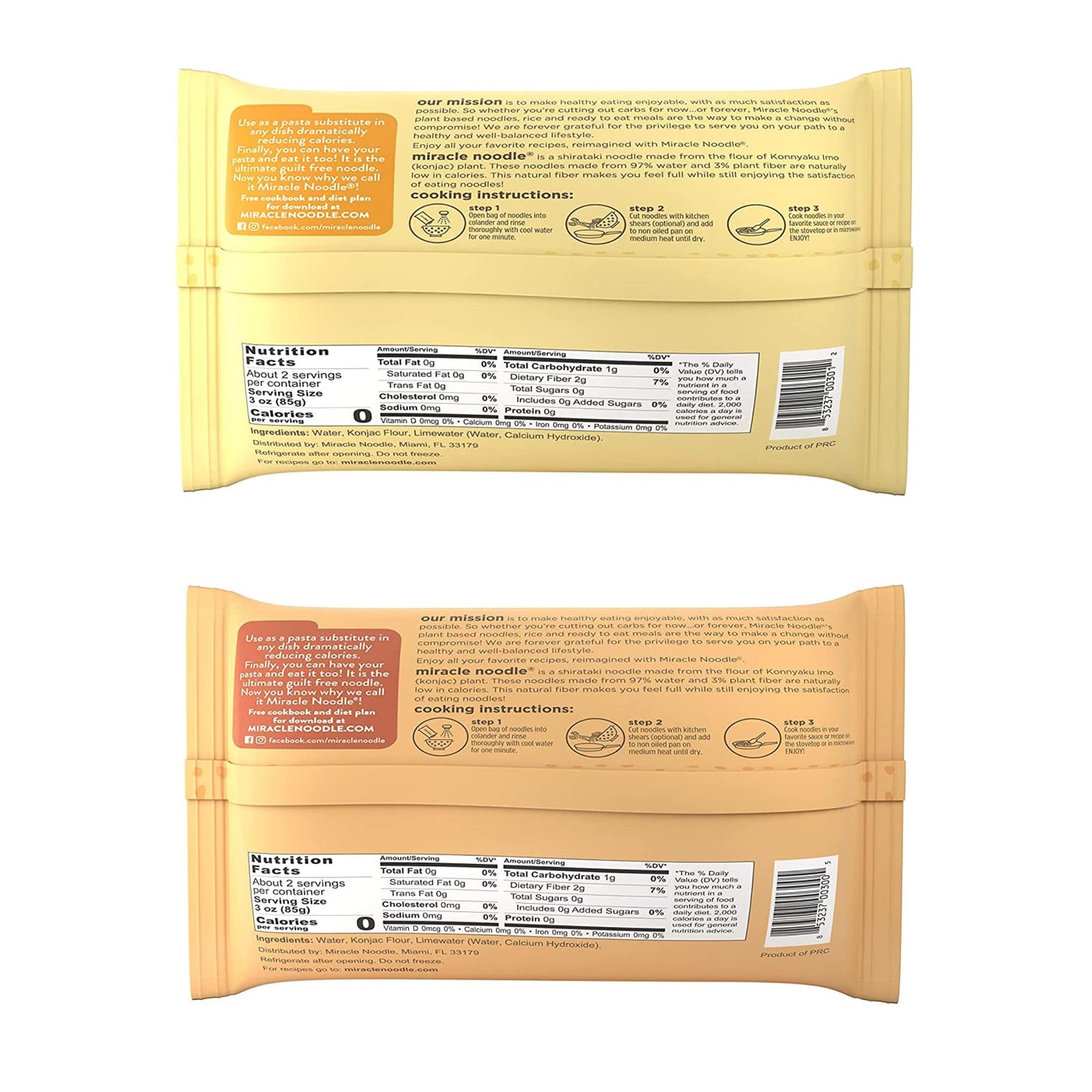 Noodle Shirataki Noodles Variety Pack - Fettuccine & Angel Hair, Keto, Vegan, Gluten-Free, 7 oz, 6-Pack