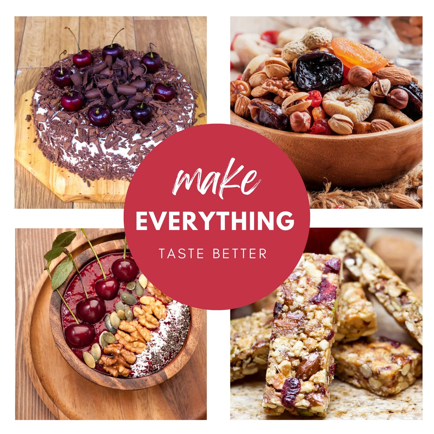 Dried Cherries, Unsweetened, Tart, Berrilys,16 Oz, Pitted, Kosher, Unsulfured, Sour, No Added Sugar, No Preservatives, No Oil, N