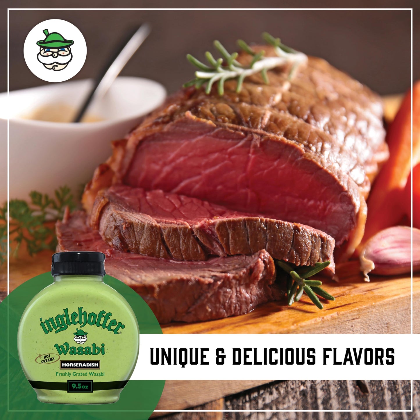 Inglehoffer Hot Creamy Wasabi Horseradish, 9.5 Oz Squeeze Bottle