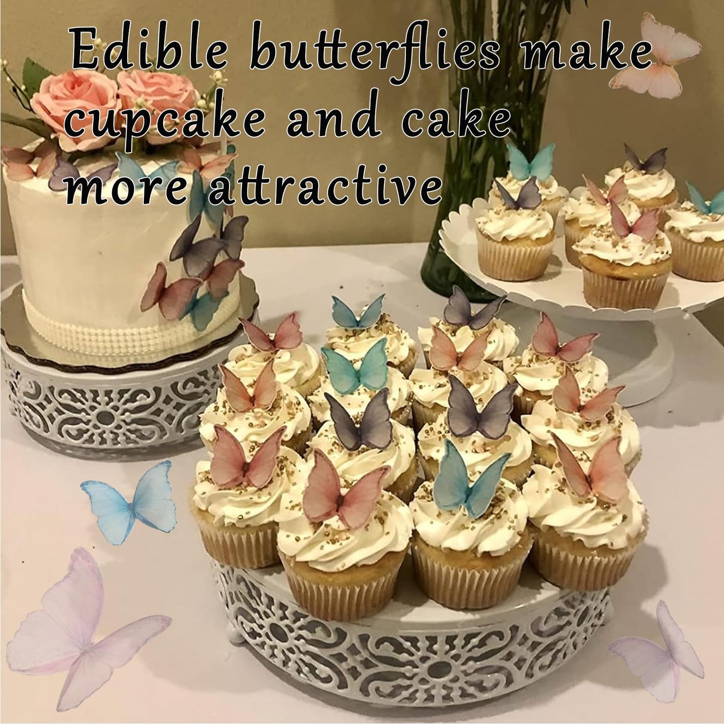 48Pcs Edible Butterflies For Cake Decorating Edible Butterfly Cupcake Toppers Wafer Paper Butterflies Edible Butterfly Cake Deco