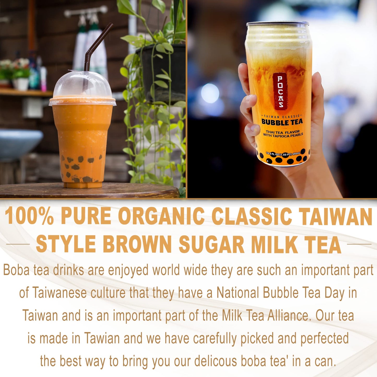 Pocas Bubble Tea, Classic Taiwan Style Milk Tea With Tapioca Pearls. Ready To Serve Boba Tea (6)