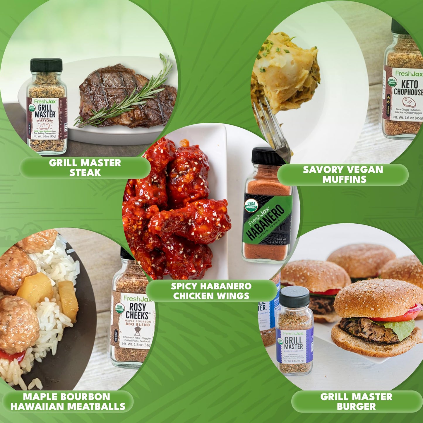 Freshjax Organic Spices - Cook-Out Gift Pack (Set Of 5)