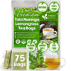 Premium Tulsi Moringa Lemongrass Tea Bags, 100% Natural & Pure from Tulsi Holy Basil Leaves, Moringa & Lemongrass.
