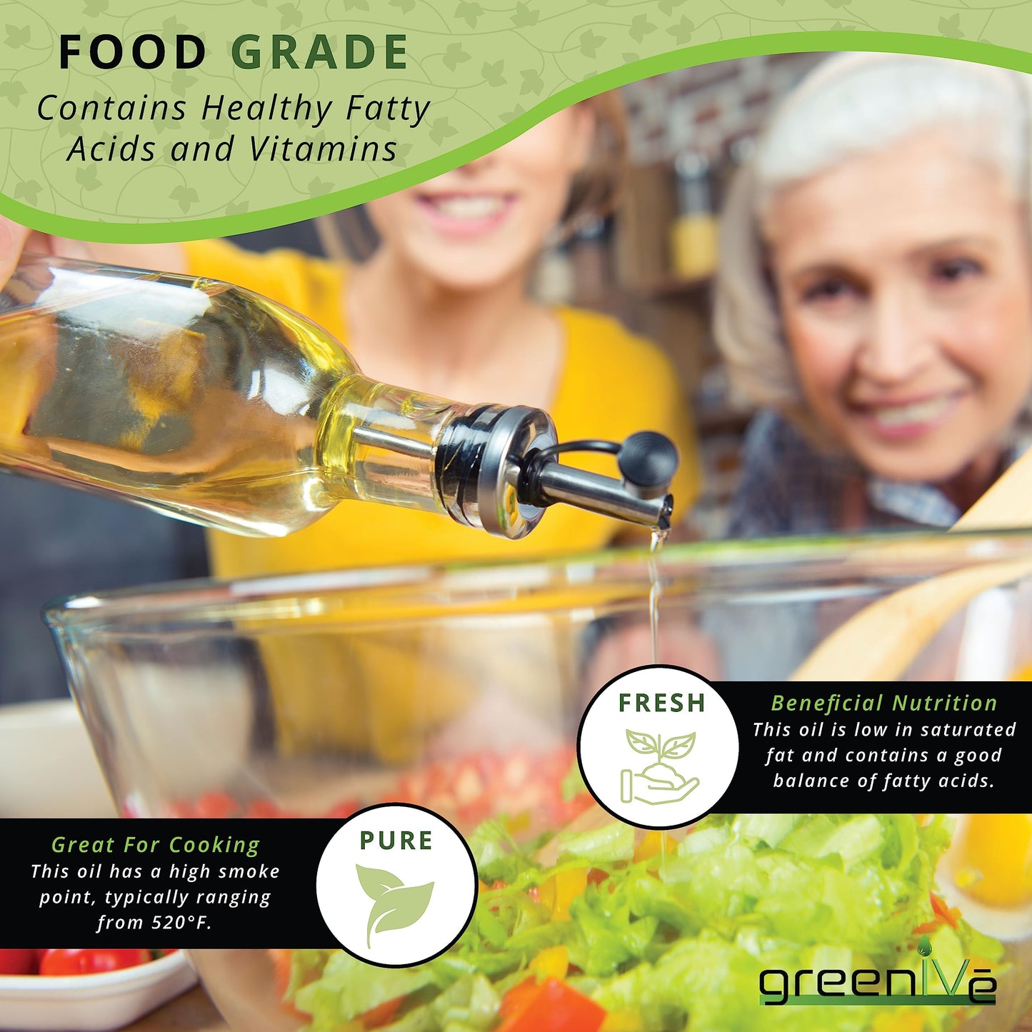 GreenIVe Avocado Oil 100% Pure Cold Pressed Non-GMO Vegan 32 Fl Oz