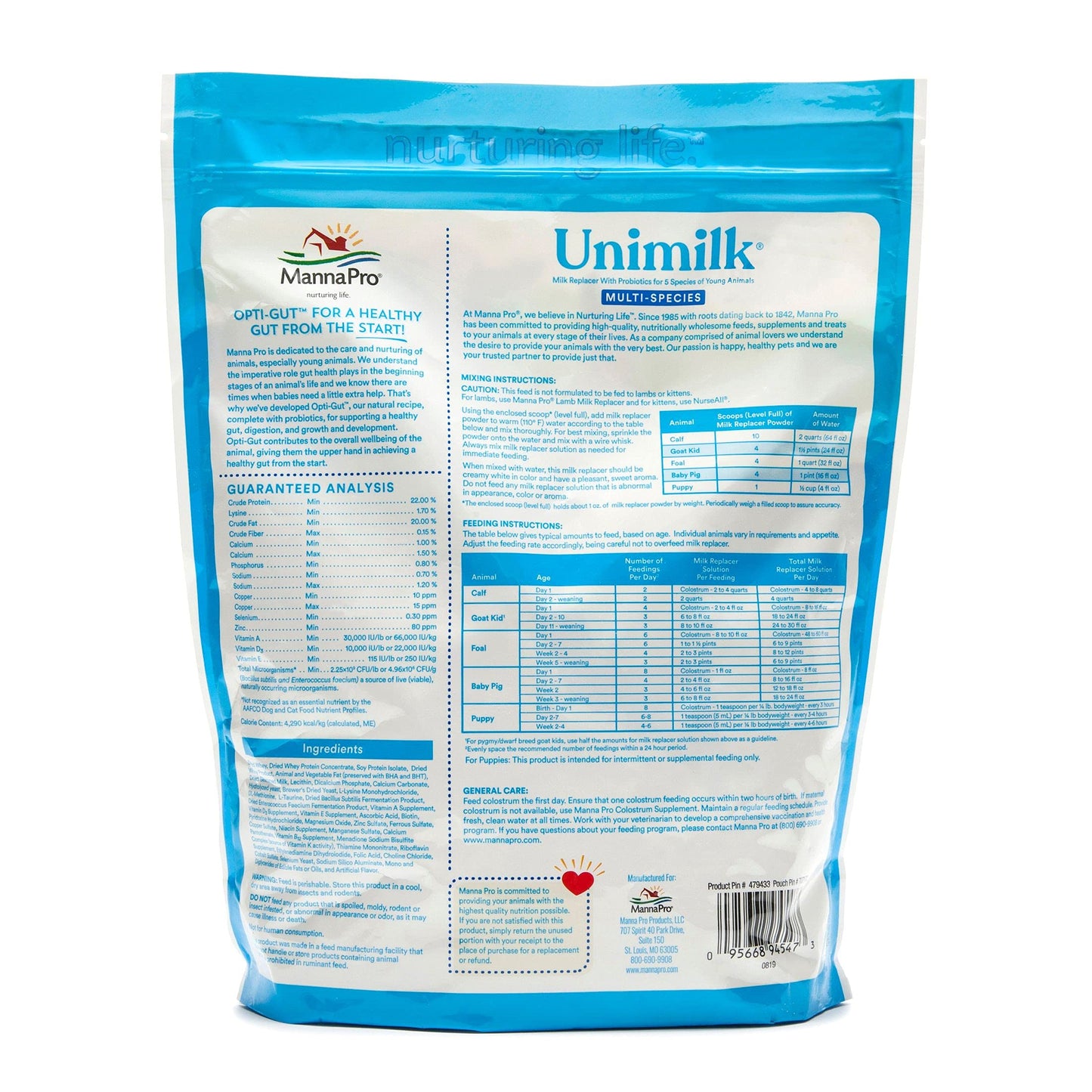 Manna Pro Unimilk 22-15 Milk Replacer, 3.5 Lb