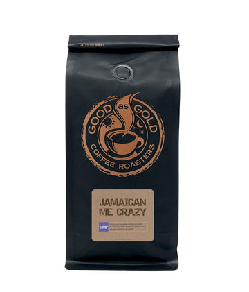 Jamaican Me Crazy Coffee Beans, Flavored Coffee, Whole Bean, 12 Ounce Bag - Good As Gold Coffee Roasters
