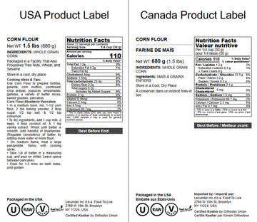 Food To Live Corn Flour, 1.5 Pounds - Made From Whole Grain, Finely Ground Meal, Vegan, Kosher, Bulk, Great For Cooking And Baki