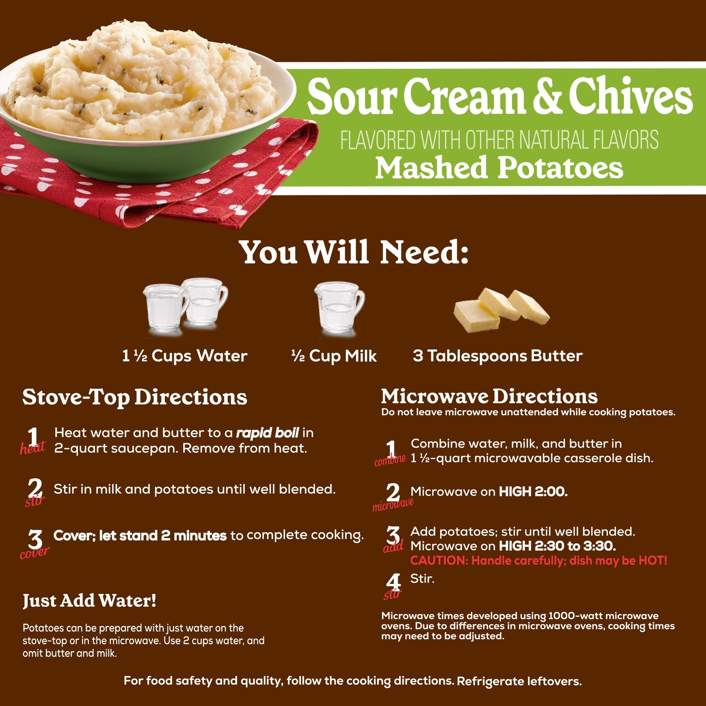 Betty Crocker Sour Cream & Chives Mashed Potatoes, 4 Oz. (Pack Of 8)