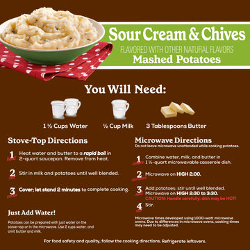 Betty Crocker Sour Cream & Chives Mashed Potatoes, 4 Oz. (Pack Of 8)