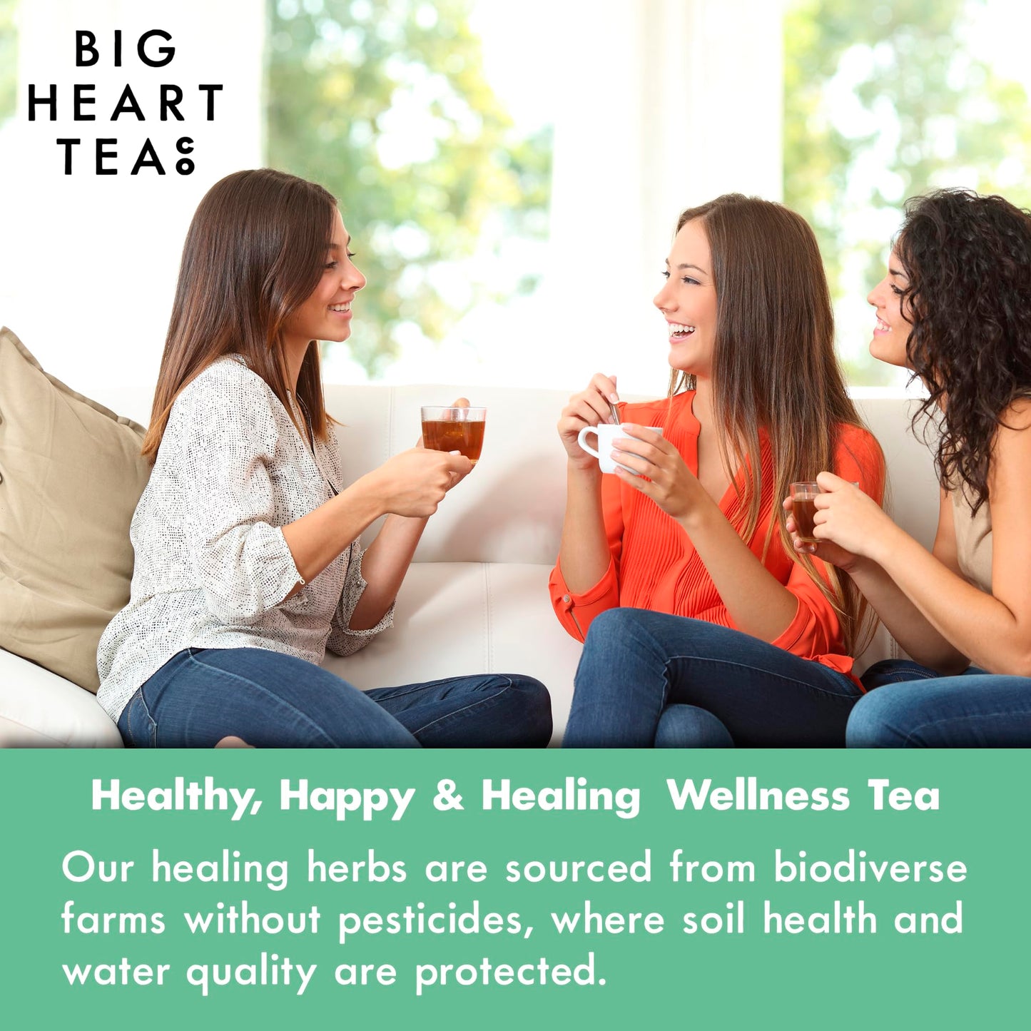 Big Heart Tea Co. Royal Treatmint Lavender Mint Tea Bags - Organic Herbal Decaf - 20 Sachets