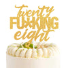 LINGBOOM Gold Glitter Cake Toppers for 28th Birthday Party Decorations, 28 Years Old, Ideal for Anniversaries and Celebrations