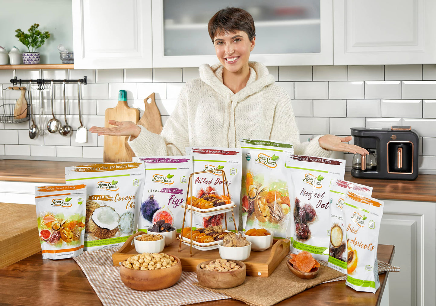 Anna and Sarah Premium Mixed Nuts, Roasted Unsalted, No Peanuts, 2 lbs, Resealable Bag