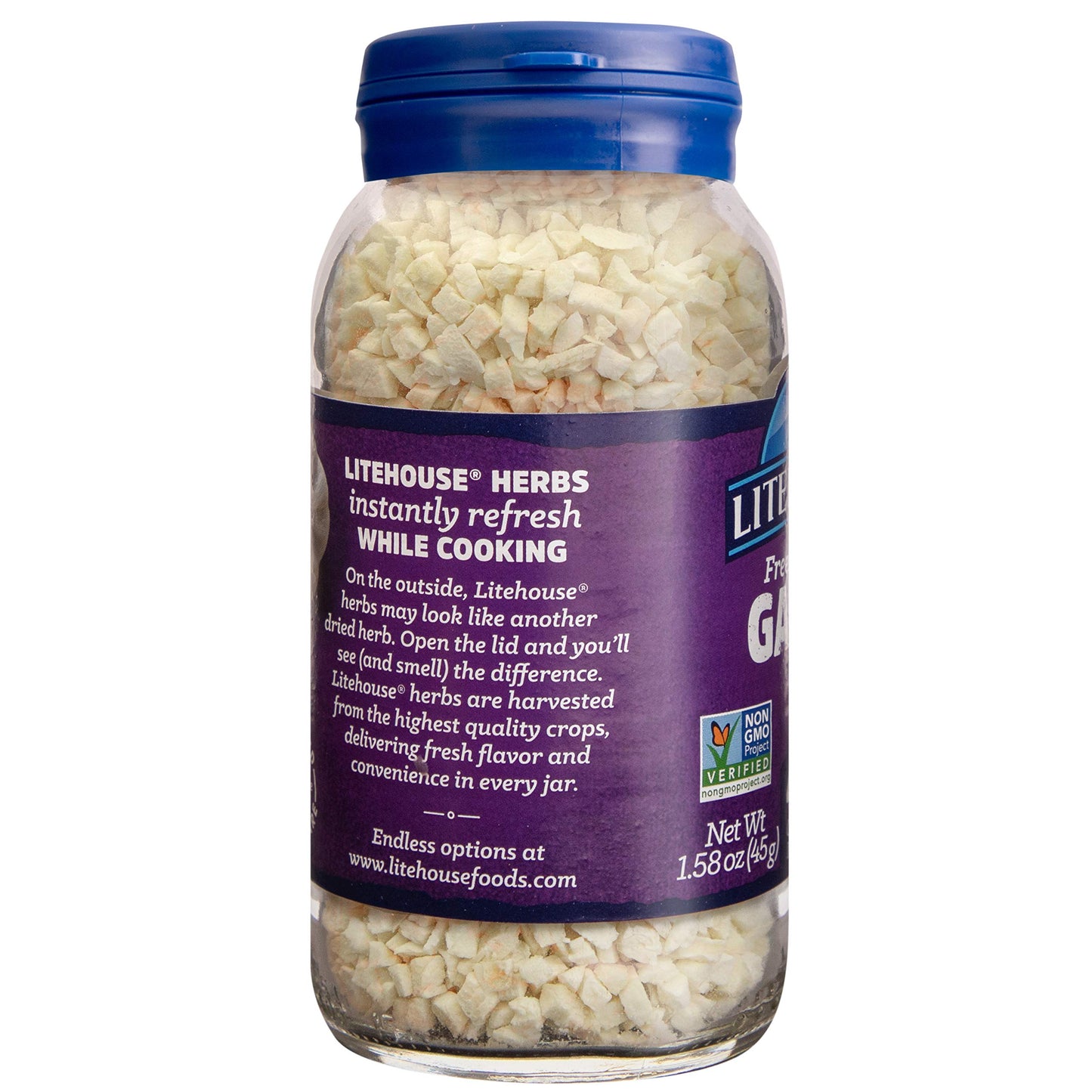 Litehouse Freeze Dried Garlic - Organic Garlic Flakes, Non-GMO, Gluten-Free, 1.58 Ounce, 6-Pack