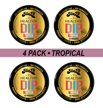 TeaZa Energy Pouches - smoky aroma Free Chew, Smokeless Alternative, 10 Count, 4 Pack, Fruit Flavors Pineapple Mango Citrus