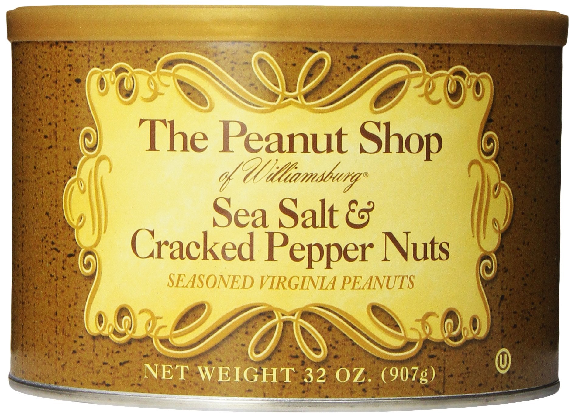 The Peanut Shop Of Williamsburg Seasoned Virginia Peanuts, Sea Salt & Cracked Pepper Seasoned (32 Ounce Pack Of 1) Peanuts No Additives, Nut Snack