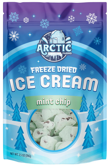 Arctic Farms Freeze Dried Ice Cream Bits Bagged And Boxed - Does Not Melt (Mint Chocolate Chip, 2.5Oz)