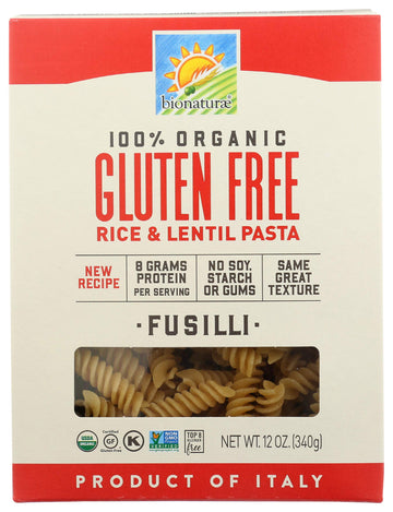 Bionaturae, Pasta, Fusilli, Gluten Free, Organic, 12 oz
