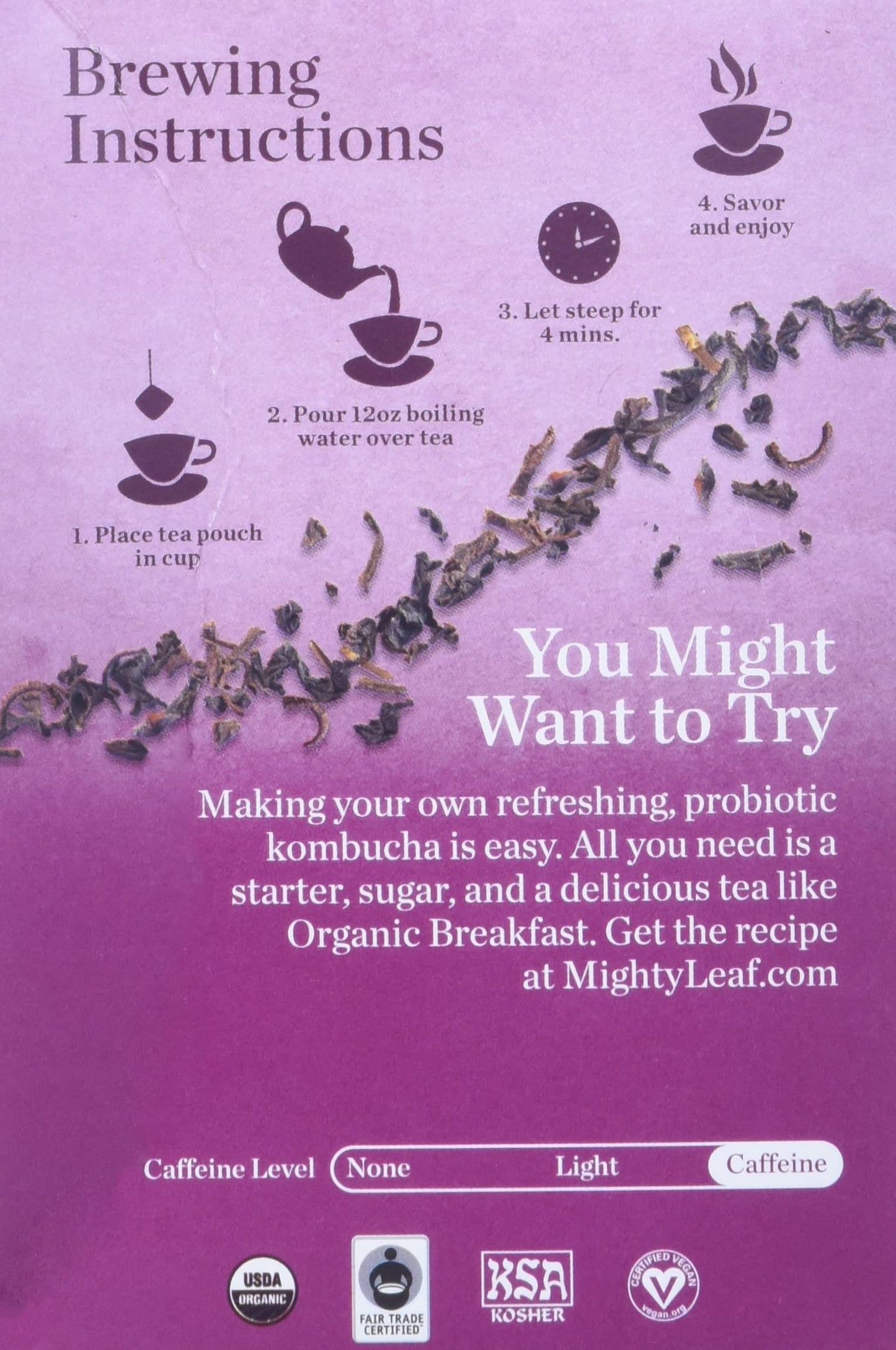 Mighty Leaf Tea Organic Breakfast Hand-Stiched Tea Bags, 15 Ct