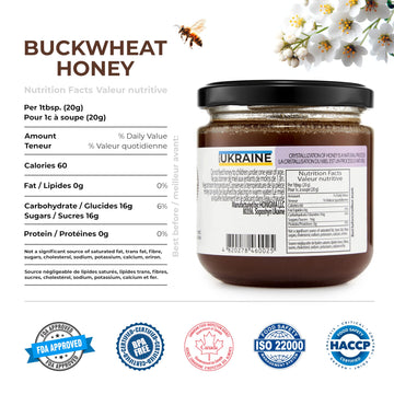Honigma Raw Buckwheat Honey | Exquisite Taste | 100% Pure | Unpasteurized | Unfiltered | Partially Crystallized | 250G/8.8Oz