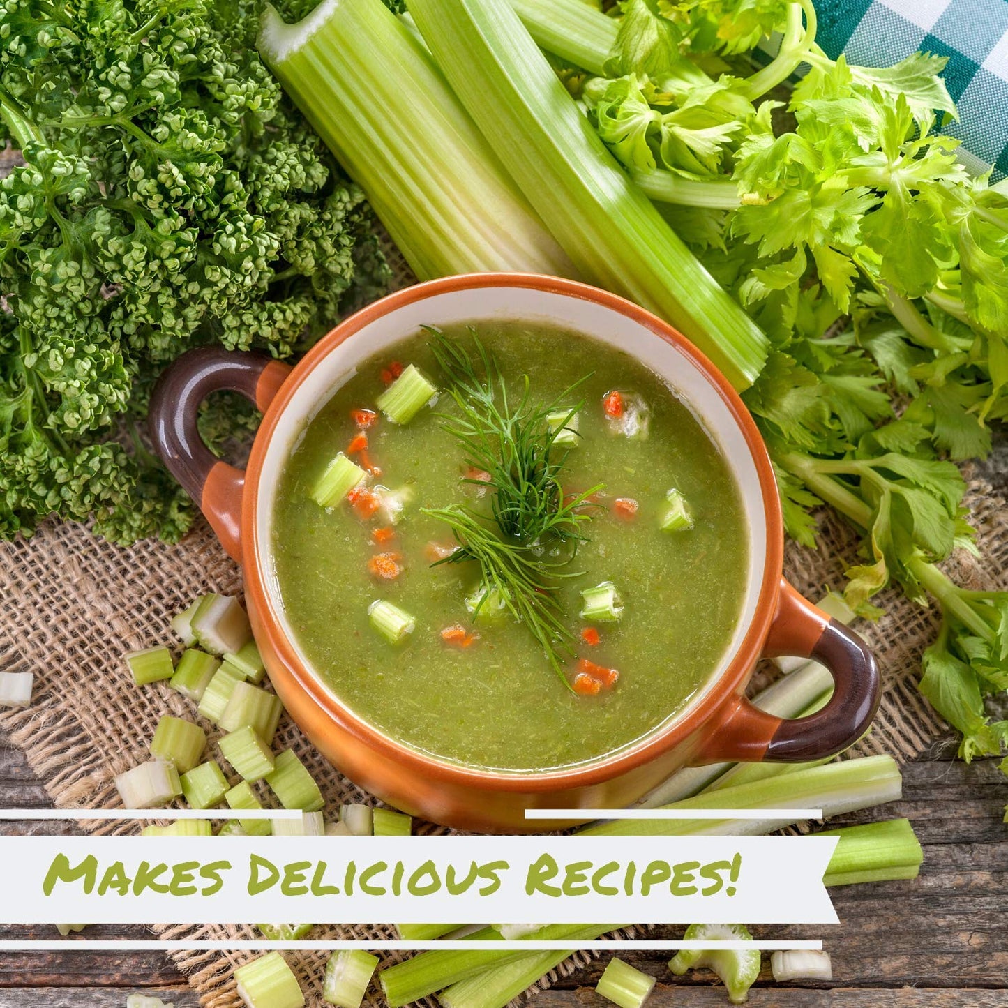 Dried Celery Flakes By It'S Delish, 5 Oz Jumbo Reusable Container | Dehydrated Food And Dried Vegetables For Soup, Stew, Rice, G