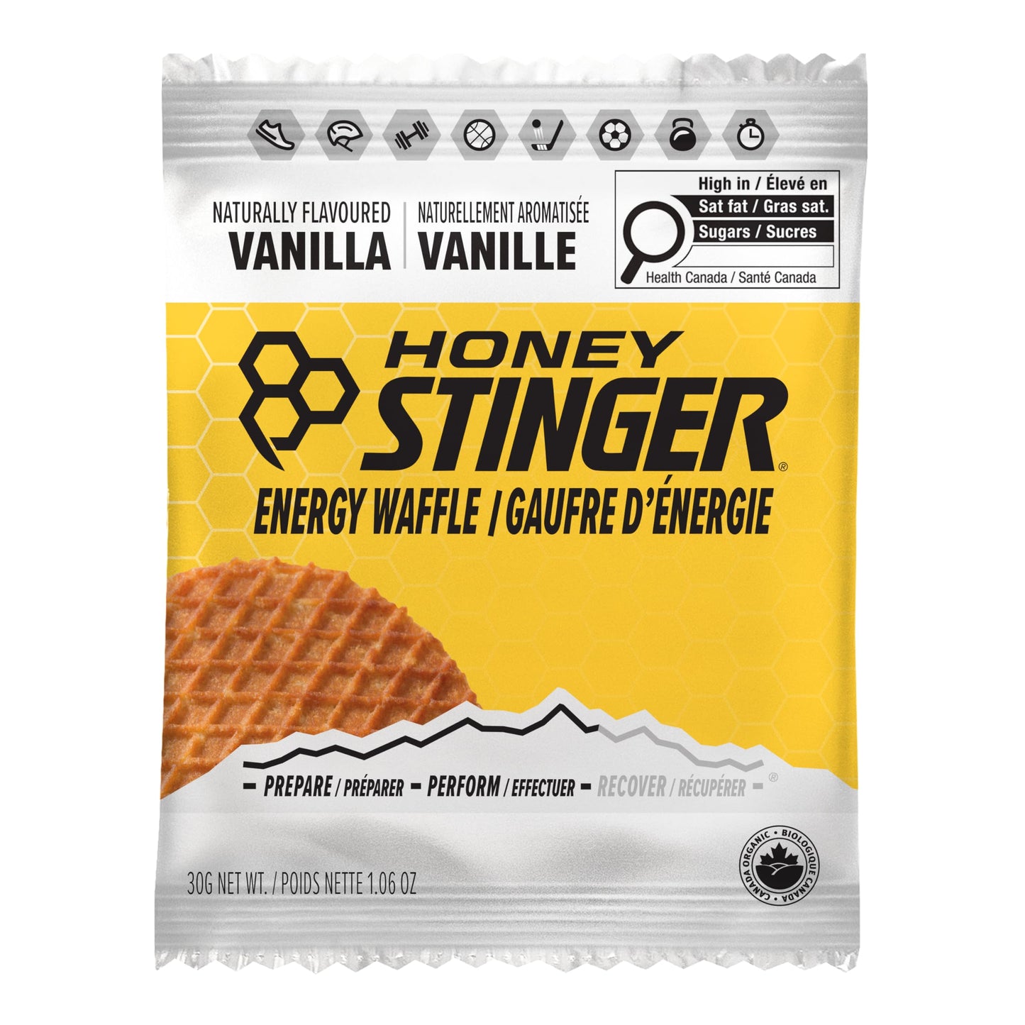 HONEY STINGER Organic Vanilla Waffles 12 Count, 1.06 OZ