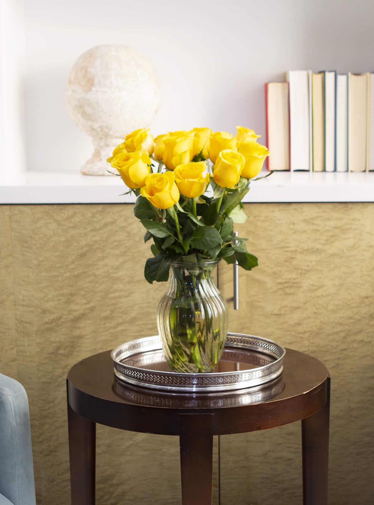 KaBloom Fresh Yellow Roses Bouquet - 12 Long-Stem Flowers for Gifts - Fall Collection - Model KADF4255-V999-A999