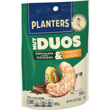 Planters Nut Duos Peppercorn Pistachio & Parmesan Cashews 5 Oz