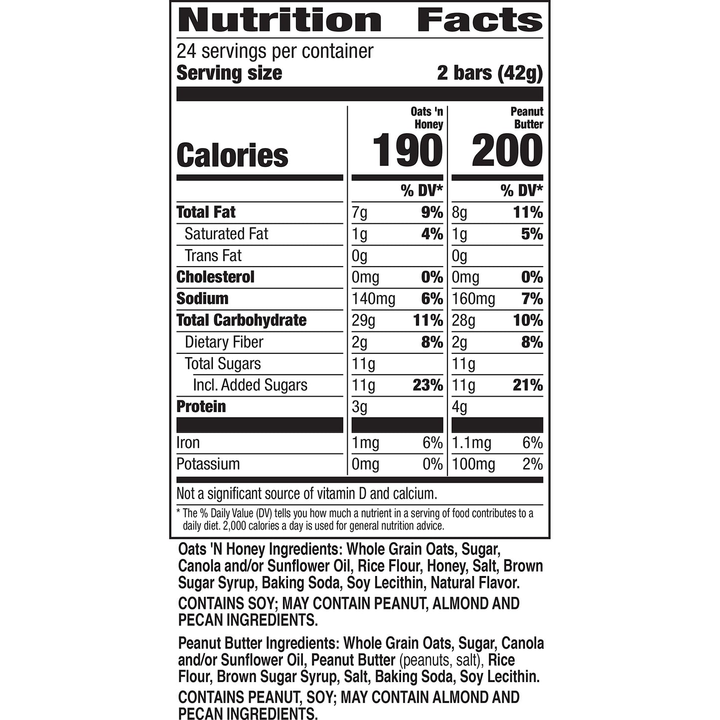Nature Valley Crunchy Granola Bars, Variety Pack, 48 Bars, 35.76 Oz (24 Pouches)