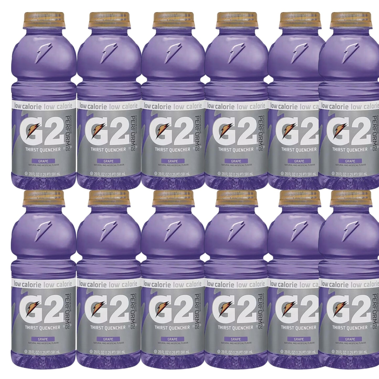 Vallary Gatorade Low-Calorie Sports Drink, Grape Flavor, 20 Fl Oz Bottles, Pack of 12