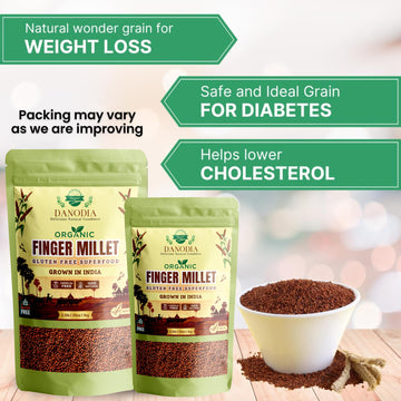 Danodia Foods Indian Finger Millet/Ragi (2Lbs | 950G | 33Oz) | Gluten-Free Unpolished Red Millet, Hulled, Whole Grain Superfood
