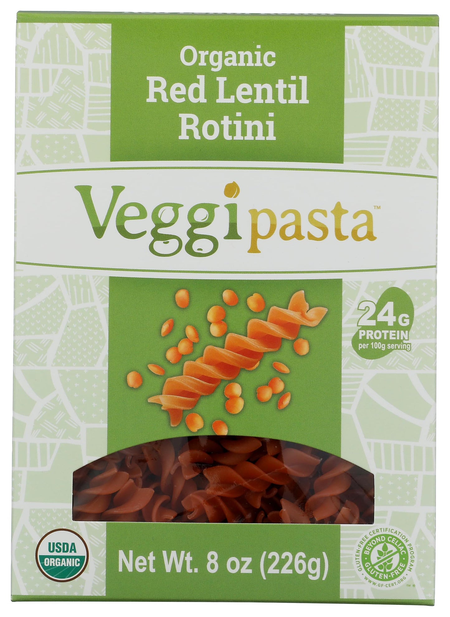 Veggipasta Organic Red Lentil Rotini Pasta 8 Oz