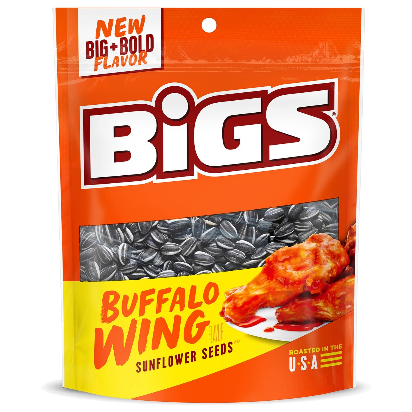 Bigs Buffalo Wing Sunflower Seeds, Keto Friendly Snack, Low Carb Lifestyle, 5.35-Oz Bag (Pack Of 12)