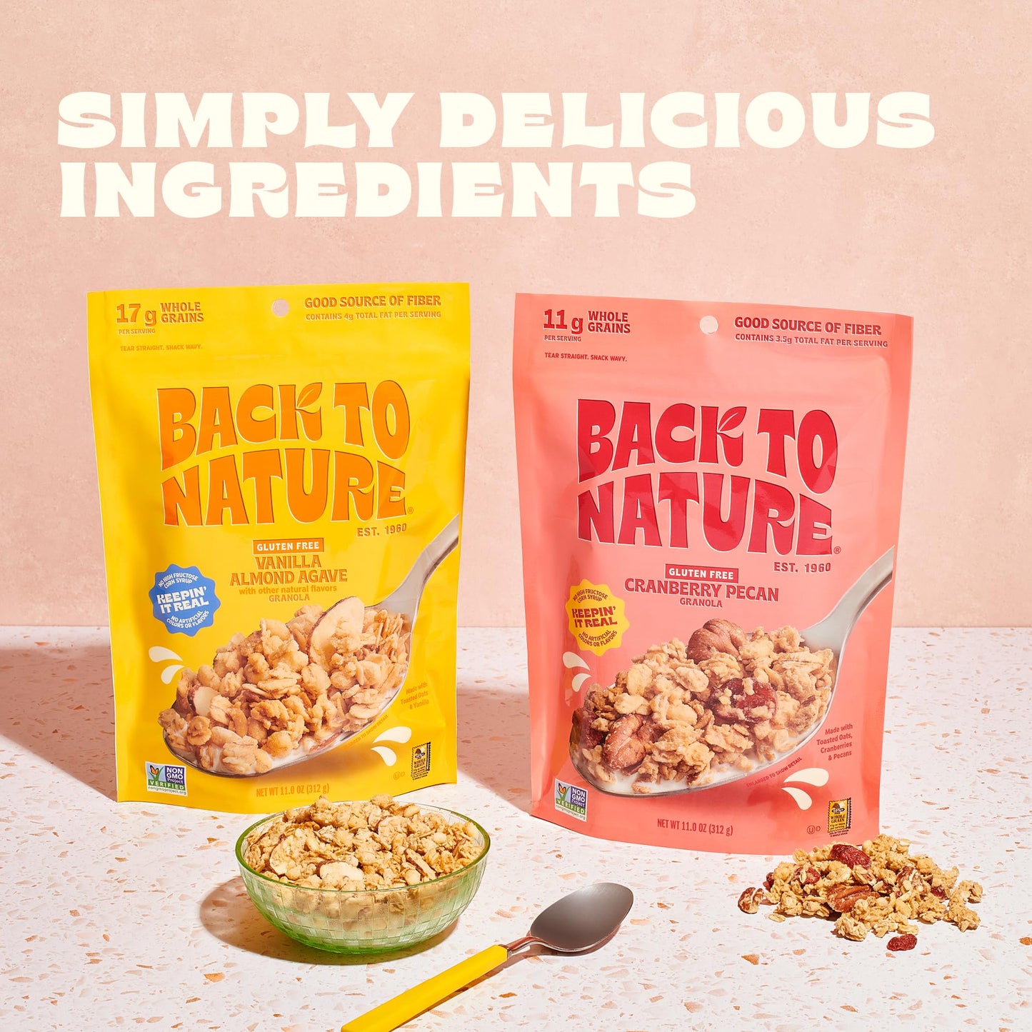 Back To Nature Non-Gmo Granola, Cranberry Pecan, 12 Ounce