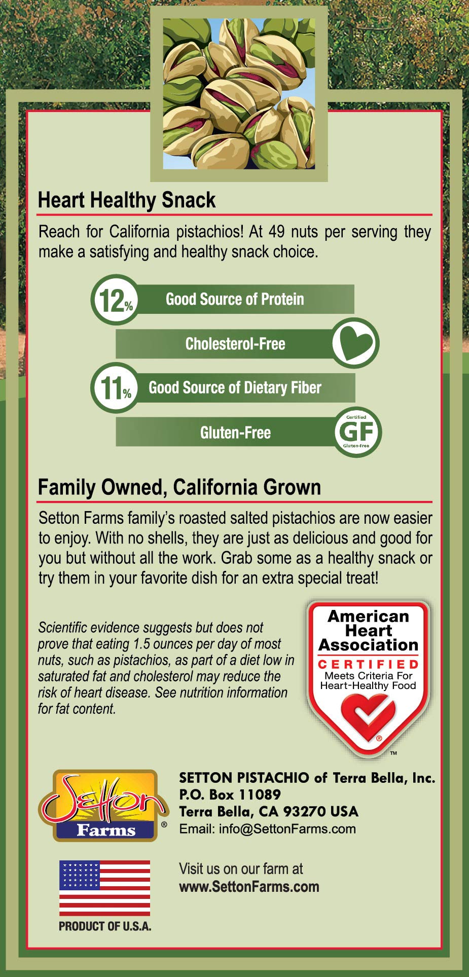 Setton Farms Dry Roasted And Salted Pistachios, Premium California In Shell Pistachios, 1 Pound Bag (16 Ounce), Certified Non-Gmo, Gluten Free, Vegan And Kosher