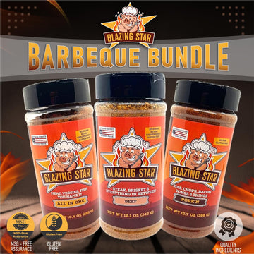 Blazing Star BBQ Barbecue Bundle - All-In-One Seasoning & Rubs, 16 Ounce (Pack of 3)