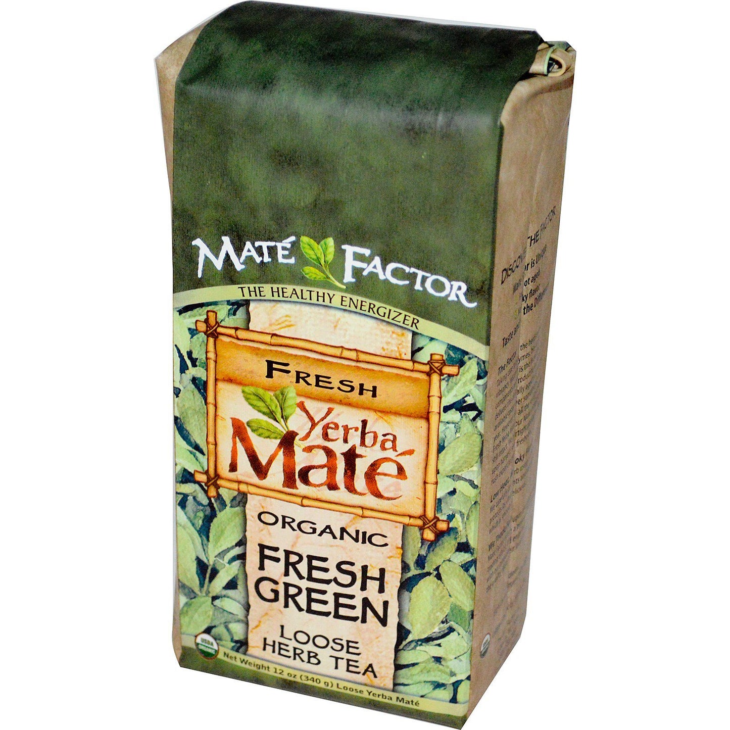 Mate Factor Organic Yerba Mate, Original Fresh Green, 12 Ounce