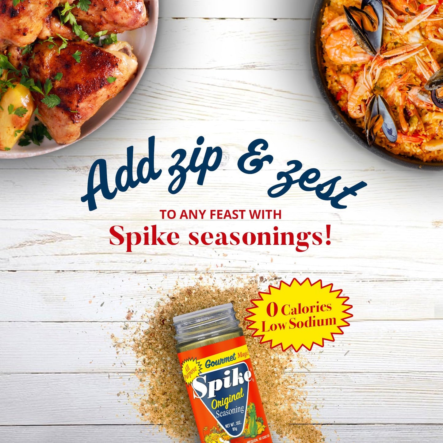 Spike Seasoning, Original Gourmet Magic Seasoning Salt Blend - Seasonings and Spices for Cooking, Popcorn Seasoning, All-Purpose