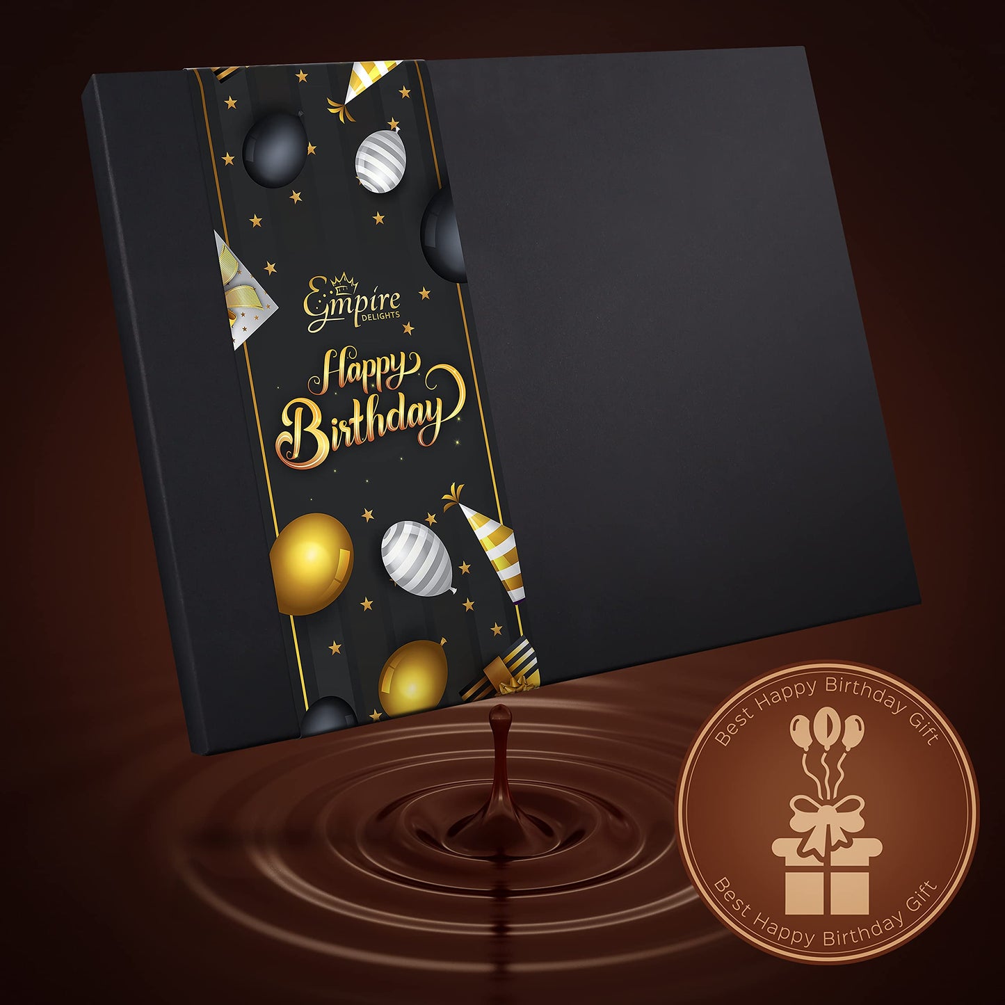 Chocolate Cookies Birthday Gift Basket For Men And Women - Gourmet Chocolate Happy Birthday Treats For Food Gifts, Elegant Gift