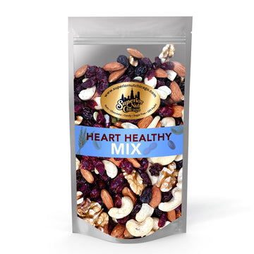 Superior Nut Chicago Heart Healthy Mix - Trail Mix Nuts - Nut Mix w/ Cashews, Almonds, Walnuts, Dried Cranberries & Raisins - Ri