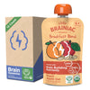 Little Brainiac Breakfast Blend Organic Fruit & Oat Toddler Pouches, Peach Apple Oat with Omega-3s DHA/EPA and Choline, Clean La