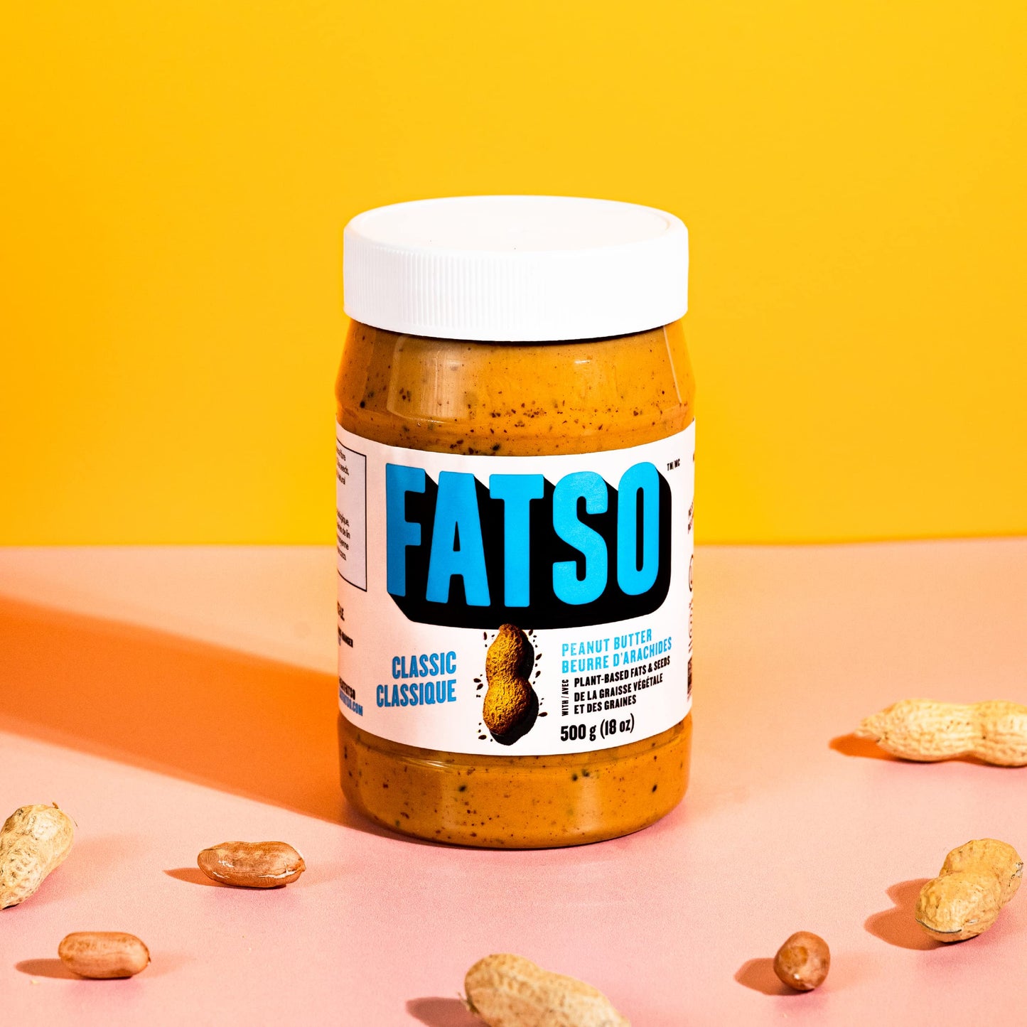 Fatso Classic Natural Peanut Butter - Vegan Nut Butter Spread W/Plant-Based Seeds & Superfats - Keto-Friendly, Gluten-Free & Sug