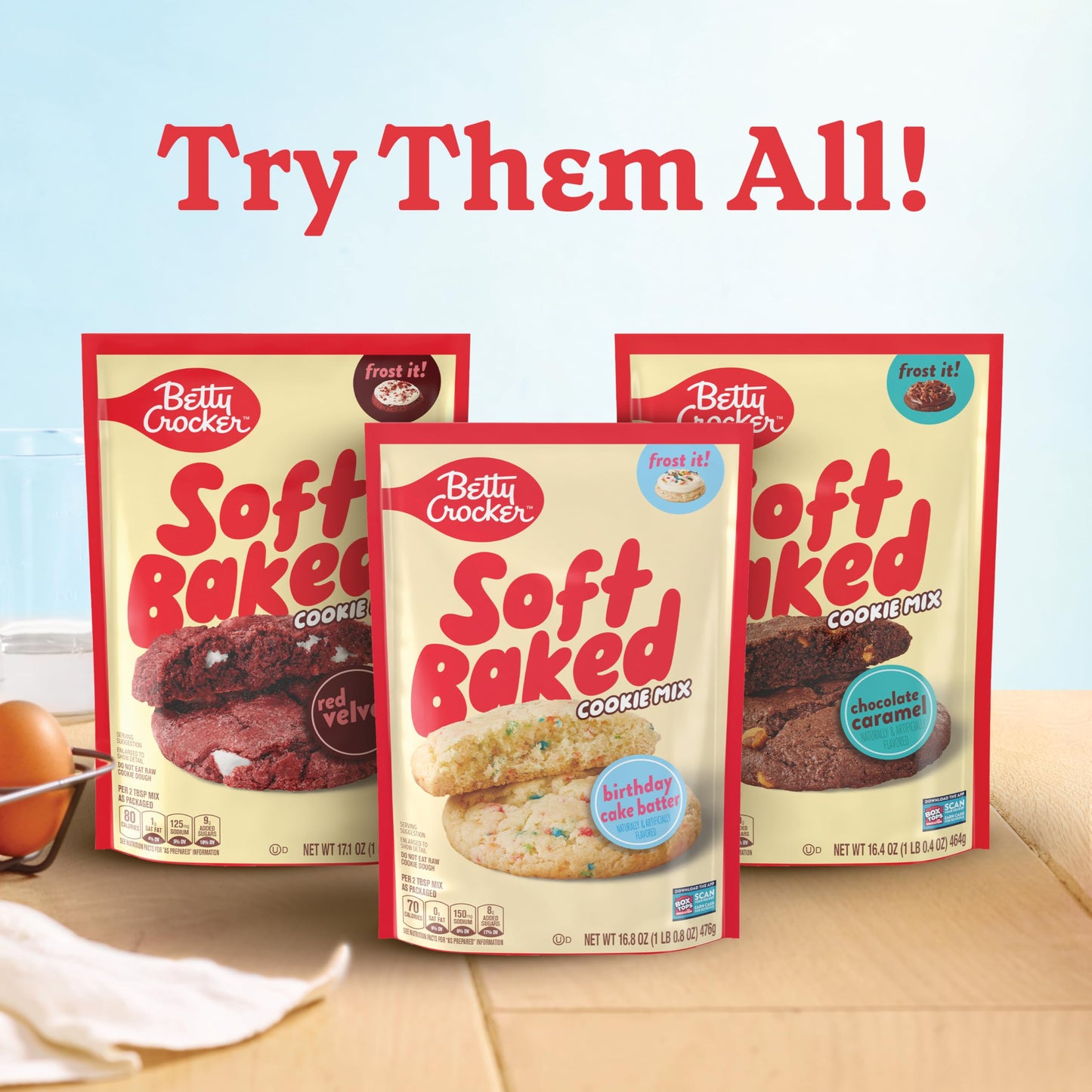 Betty Crocker Soft Baked Cookie Mix, Birthday Cake Batter, 16.8 oz, Pack of 1