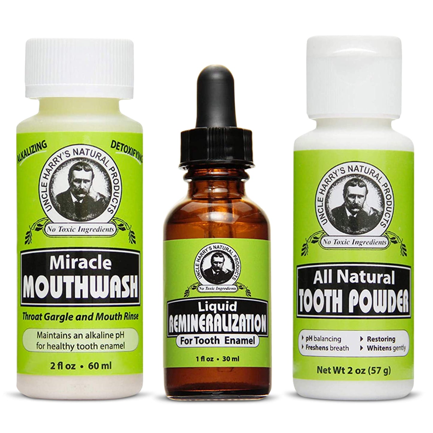 Uncle Harry'S Natural Remineralization Kit For Tooth Enamel & Mineral - 3 Products Strengthen Weak Enamel & Correct Oral Care Is