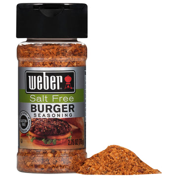 Weber Salt Free Burger Seasoning, 2.75 Ounce Shaker