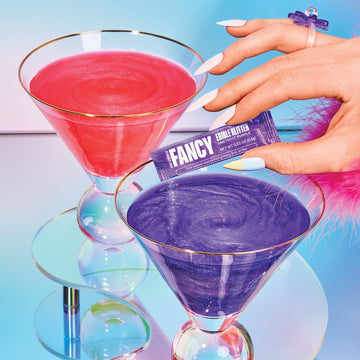 Fancy Sprinkles Fancy Edible Glitter Packets Pretty Young Thing: Tourmaline Pink & Amethyst Purple (10 Packets, 0.5G Each)