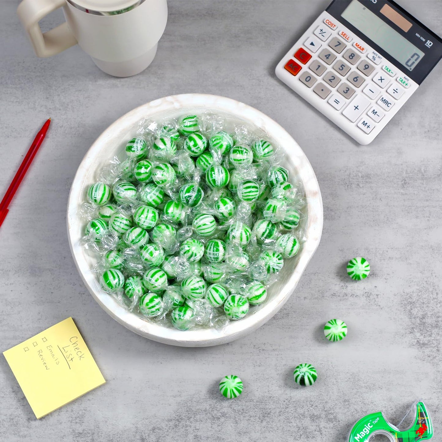 Jumbo Spearmint Mint Balls - 3Lbs - Bulk Green Saint Patrick'S Day Candies - Green Candies For Buffet - Starlight Jumbo Mints - Hard Candy Mints For Office, Parties