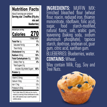 Krusteaz Wild Blueberry Muffin Mix, Blueberry Muffins Made With Real Blueberries, 17.1 oz Box