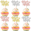 36 PCS Mr & Mrs Cupcake Toppers with Love Heart Glitter Bridal Shower Cupcake Picks for Wedding Engagement Birthday Anniversary