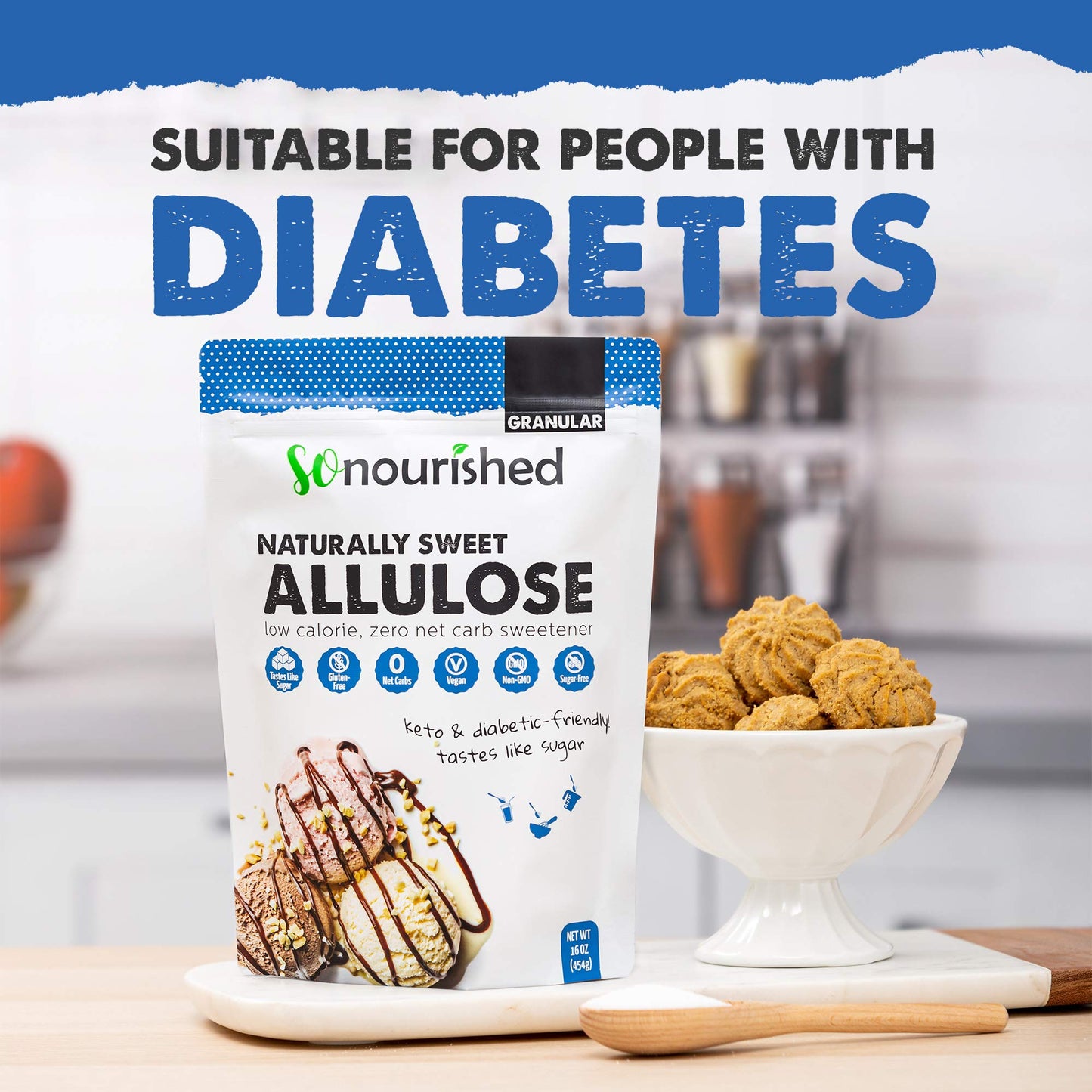 Allulose Sweetener Granular - Keto Sugar Substitute - 0 Calorie, 0 Net Carb, Non-Gmo (2.5 Lb/40 Oz)