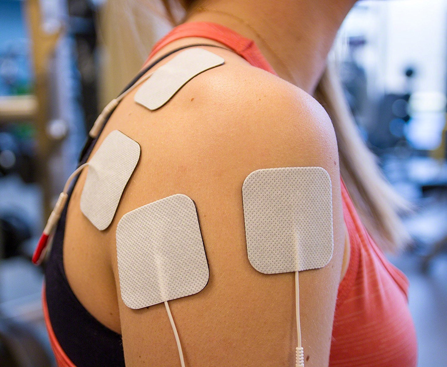 Reserv 2'' X 2'' Premium Re-Usable Self Adhesive Electrode Pads For Tens/Ems Unit, Fabric Backed Pads With Premium Gel (White Cl